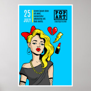Kort i tecknad stil poster