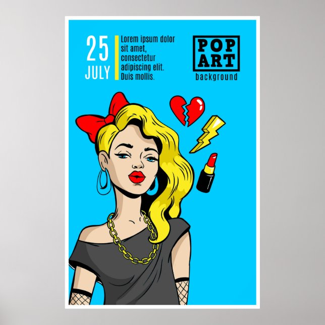 Kort i tecknad stil poster (Framsidan)