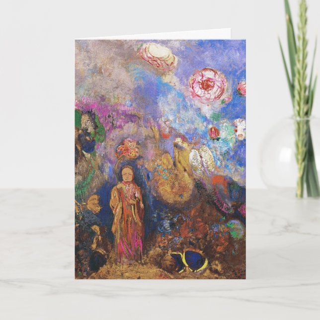 Kort/inbjudan: Buddha och blomman Kort (Framsida)