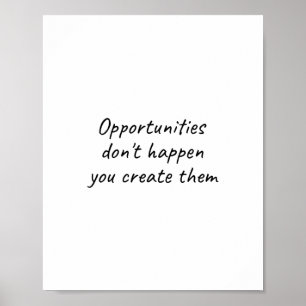 Kort-inspirationcitat för affärsmöjligheter poster