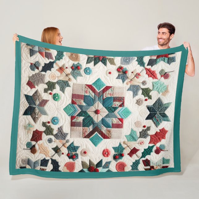 Kort juldesign fleecefilt (På plats)