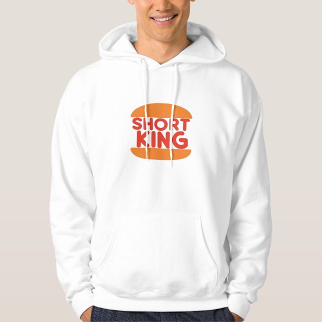 Kort Konung Rolig Minimal Design Hoodie (Framsida)