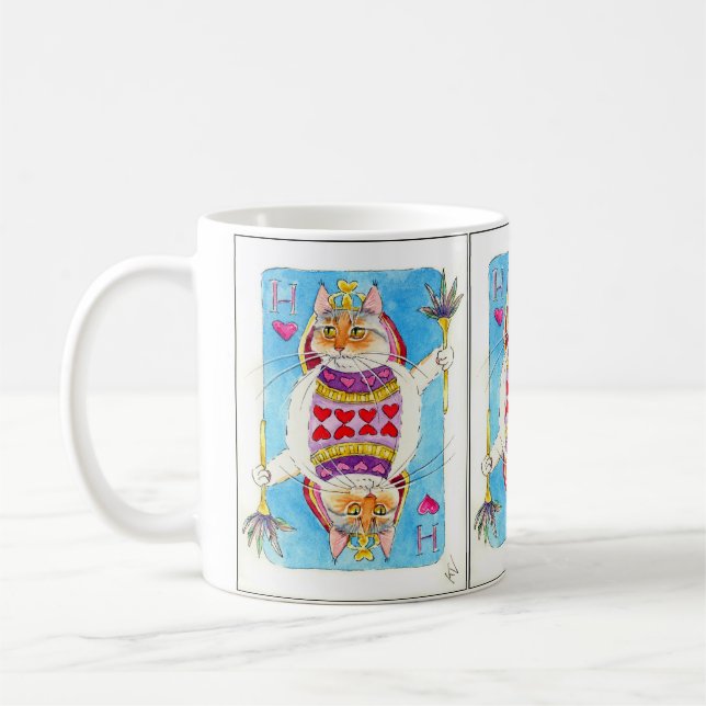 Kort-leka valentinkattmuggen, stort format kaffemugg (Vänster)