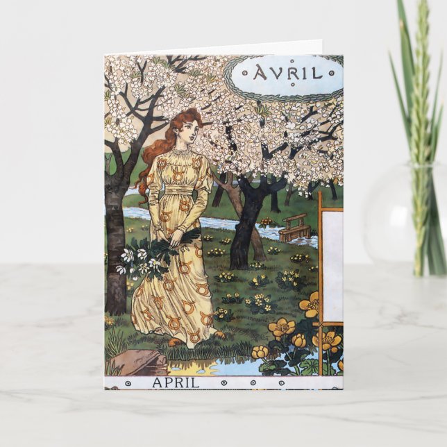 Kort: Månad april - Avril Kort (Framsida)