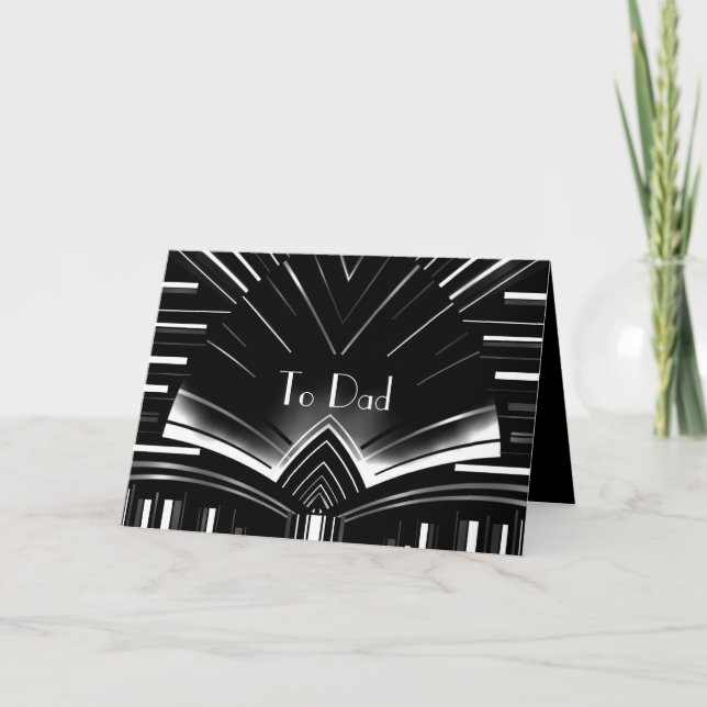 Kort Mäns Far Till Pappa Art Deco (Framsida)