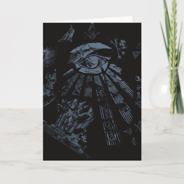 Kort Masonic Fantasy Blue (Framsida)