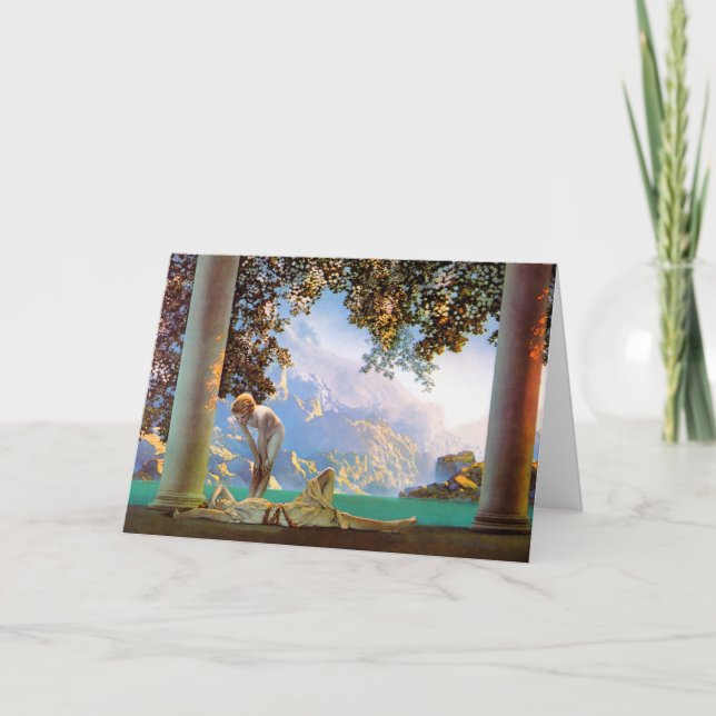 Kort:  Maxwell Parrish "för gryning" - by - Helgkort (Framsida)