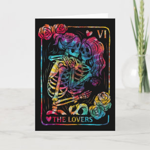 Kort med Älskarna Tarot Gotisk Ockult Kyssande Ske
