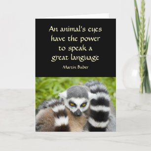 Kort med citat - Cute Lemur Stripey Svan