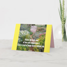 Kort med citat om kärlek och medkänsla för blomste