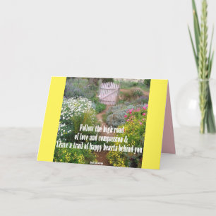 Kort med citat om kärlek och medkänsla för blomste