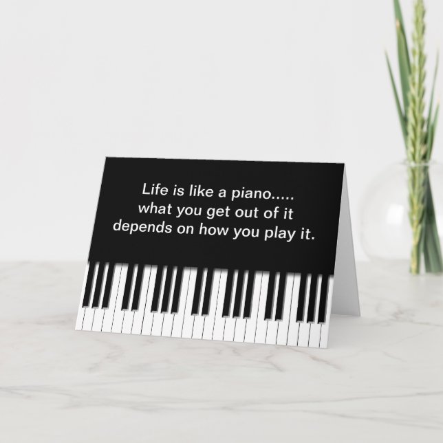 Kort med citationstecken - pianonyckeltangentbord (Framsida)