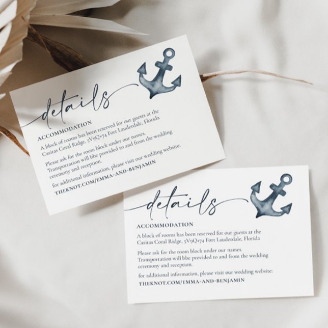 Kort med detaljer om strandbröllop (Skapare uppladdad)