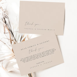 Kort med enkelt minimalistiskt Bröllop-tack