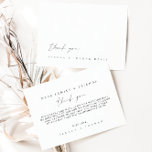 Kort med enkelt minimalistiskt Bröllop-tack<br><div class="desc">Utformningen har ett handskrivet teckensnitt och modern minimalistisk design. Designad att samordna med för "SERENA" bröllopsinbjudan. Om du vill ändra information klickar du på "Anpassa den här mallen". Visa samlingslänken på den här sidan om du vill se alla matchande objekt i den här vackra designen</div>