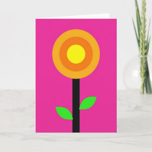 Kort med fet blomsterpopkonst
