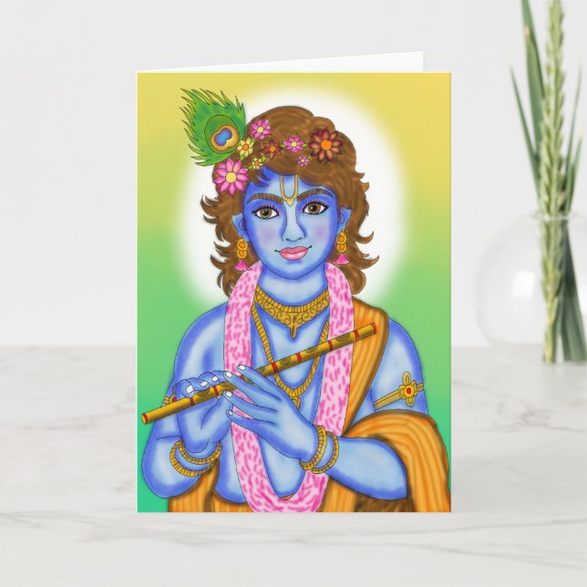 Kort med hälsning från Lord Krishna (Framsida)