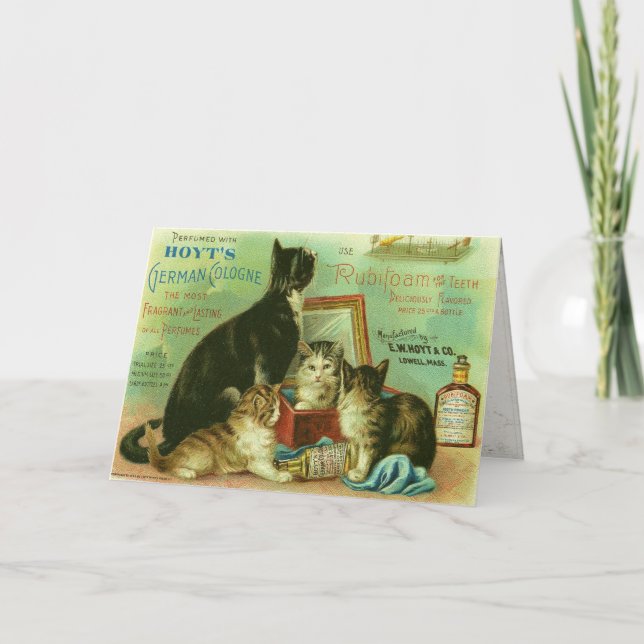 Kort med hälsningsillustration med Vintage (Framsida)