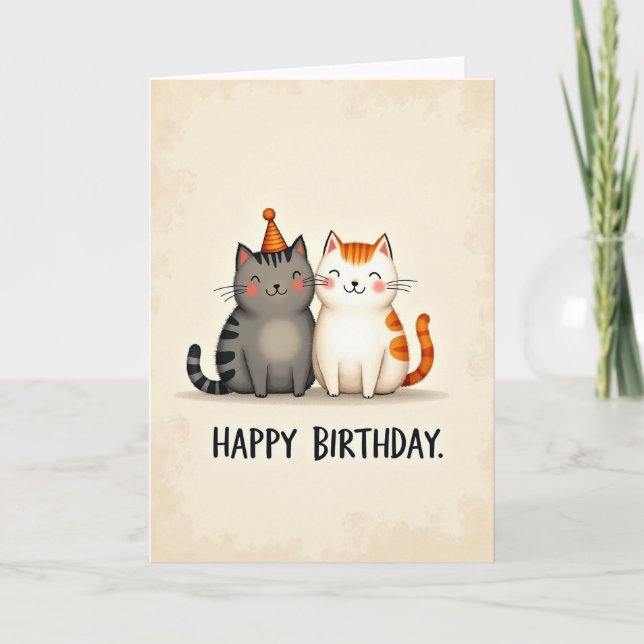 Kort med illustration av festkatten (Framsida)