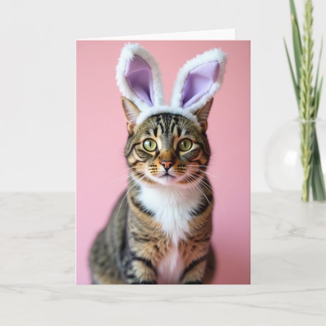 Kort med Katt med Nyckelörat Hus (Framsida)