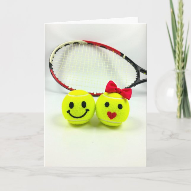 Kort med lekfull tennis kärlek (Framsida)