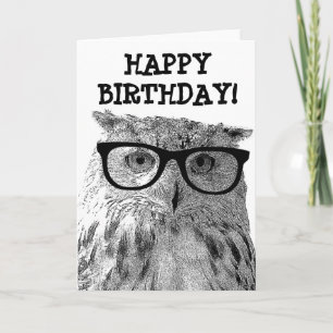 Kort med lustigt fotografi av uggla