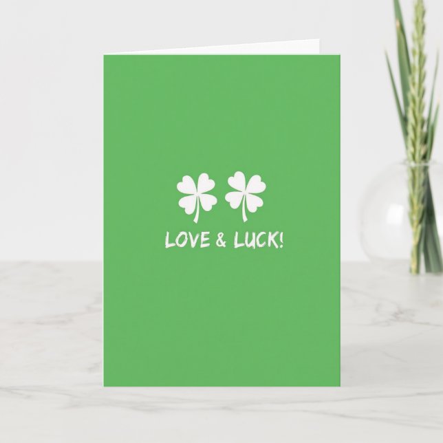 Kort med lyckoshamrock för St. Patrick's Day (Framsida)