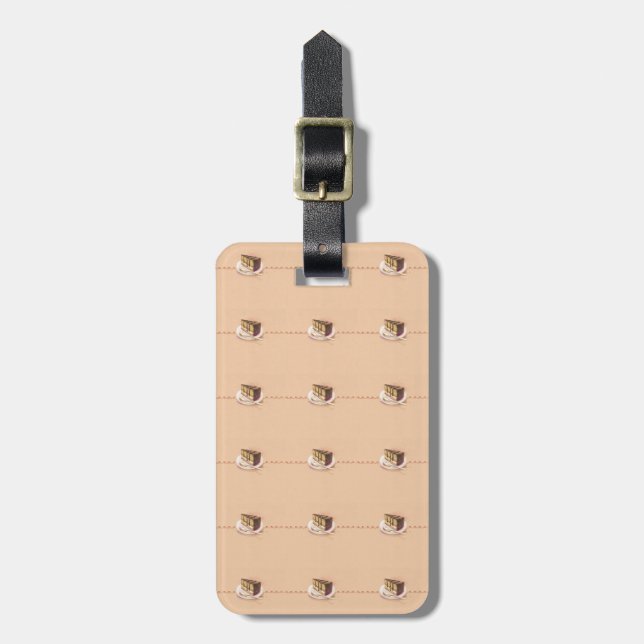 Kort med målad vattenfärgstårta bagagebricka (Vertikal Framsida)