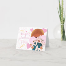 Kort med mamma och tvillingar