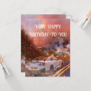 Kort med Nissan GTR-platta kort