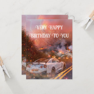 Kort med Nissan GTR-platta kort