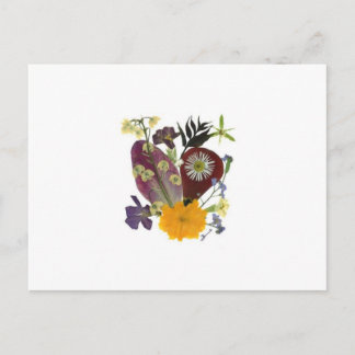 Kort med pressade blommor
