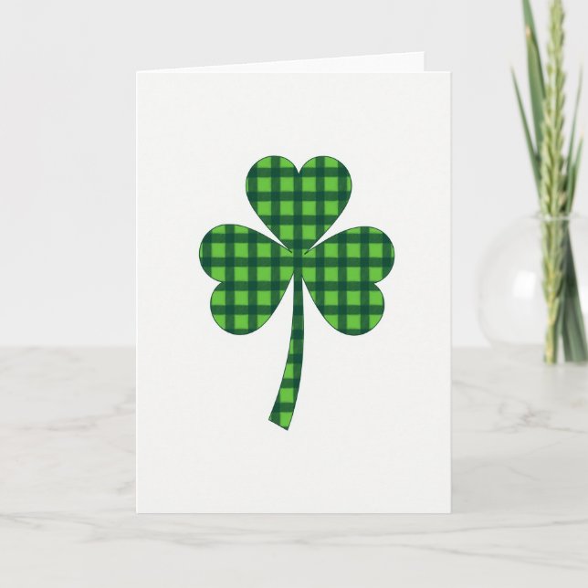 Kort med rutig Shamrock-design (Framsida)