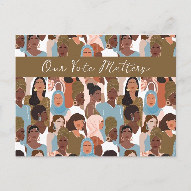 Kort med texten Empowered Women Vote Blank Inside (Framsida)