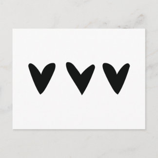 Kort med tre söta svarta hjärtan