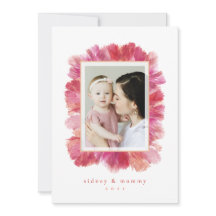 Kort med tryckt Blommigt Ram-platta Mors dag