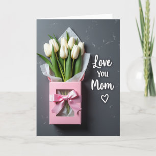 Kort med tulpanpresentkort till mamma