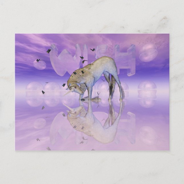 kort med Unicorn, Wish (Framsida)
