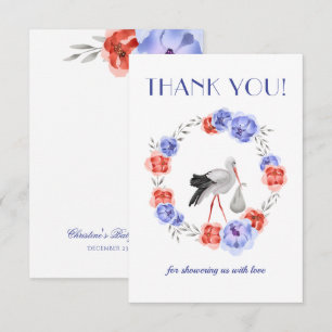 Kort med vattenfärg tack för en könsneutral blå fä