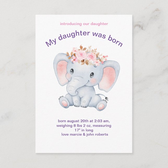 Kort min vackra dotter Birthday (Framsida)