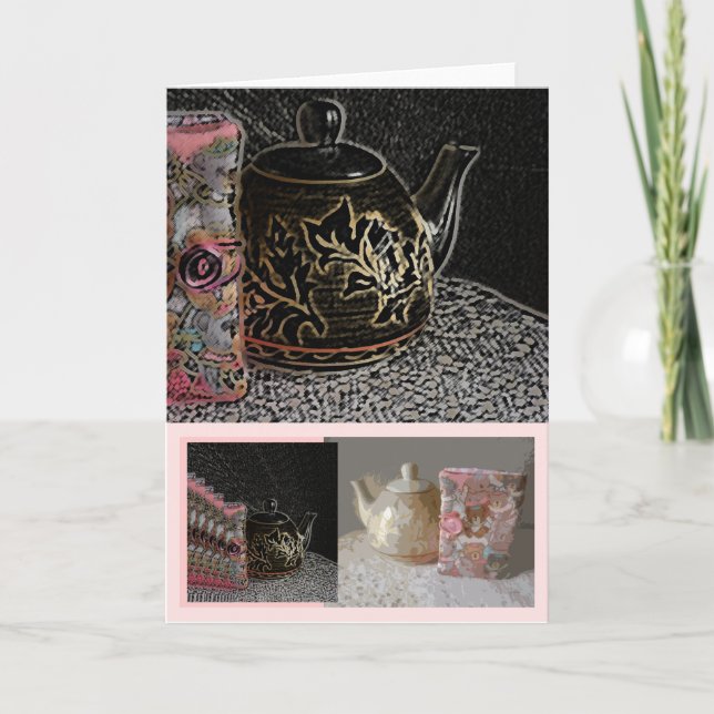 Kort - nallebokar och Tea (Framsida)