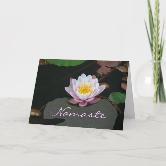 Kort, ’Namaste-Rosa Lotus’ Kort (Framsida)
