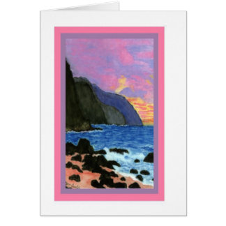 Kort-NaPalisolnedgång, Kauai, Hawaii OBS Kort