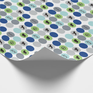 Kort näsa som slår in papper - blått presentpapper