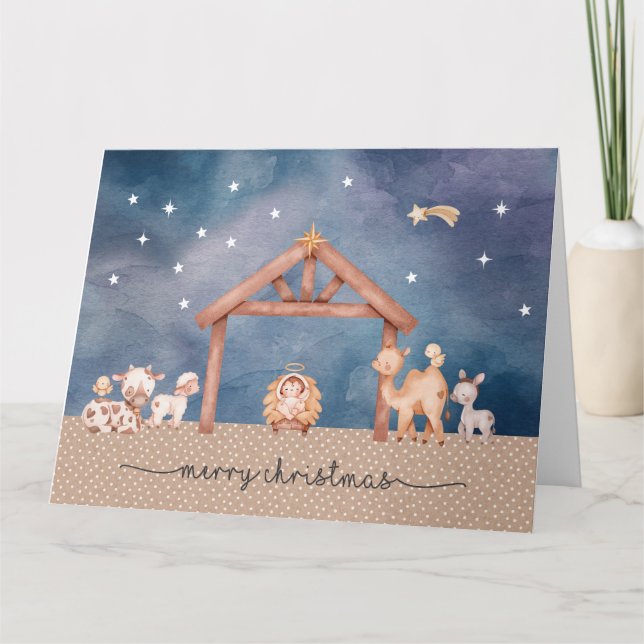 Kort_Nativitetscen för mappad hälsning Kort (Framsida)