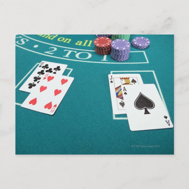 Kort och chip om vadslagning i bord (Framsida)