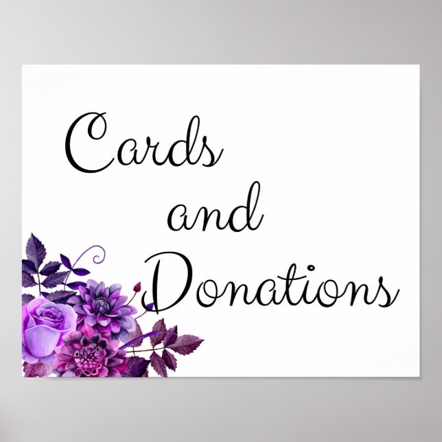 Kort och donationstecken. lila för utskrift av brö poster (Framsidan)