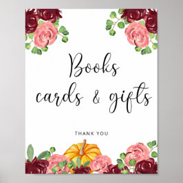 Kort och gåvor av vattenfärgspumpa blommigt bokar poster