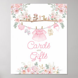 Kort och gåvor - Blommigt för Rosa Barnkläder Poster