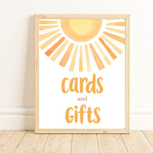 Kort och gåvor boho ljust, färgstarkt solljus poster